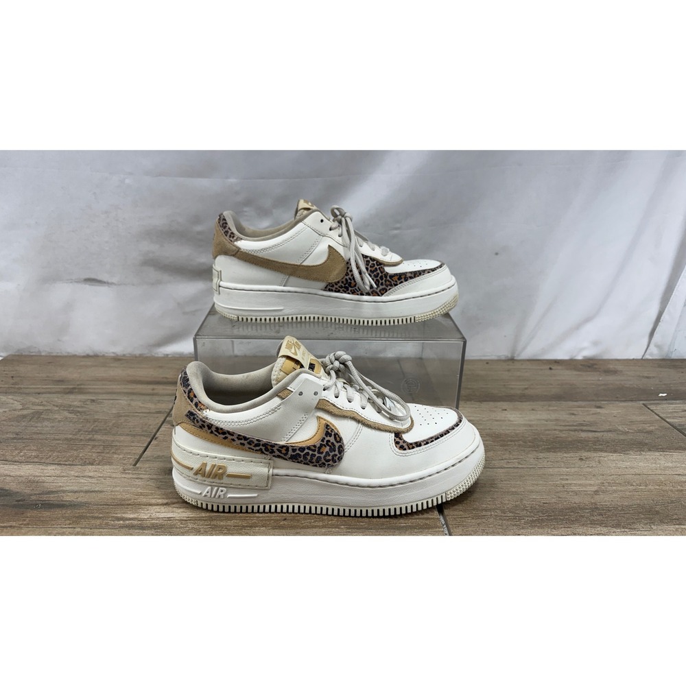 Nike Air Force 1 Shadow Leopard Sail Sesame CI0919-120 Womens 9.5 Sneakers